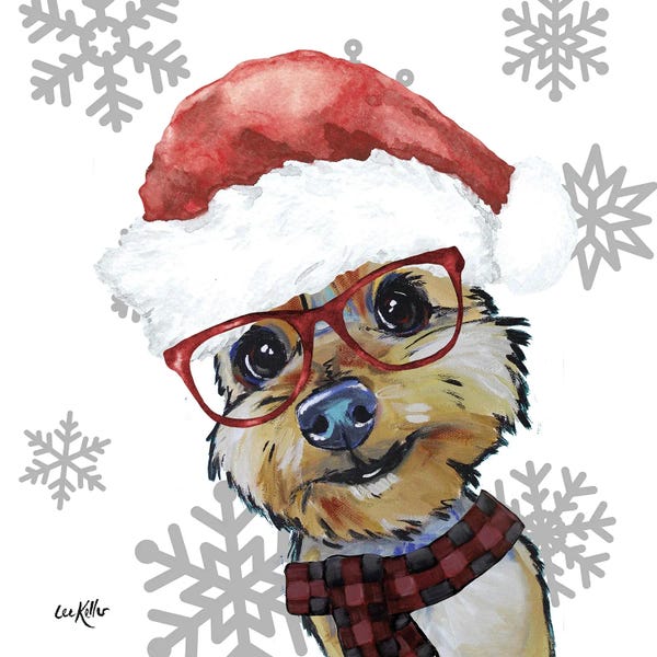 Christmas Animals: Christmas Yorkie by Hippie Hound Studios