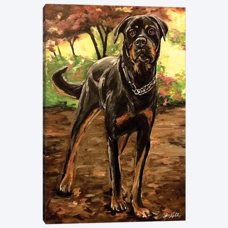 Rottweiler Canvas Print #HHS65} by Hippie Hound Studios Art Print