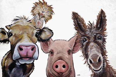Funny Farm Animals by Hippie Hound Studios multi panel art