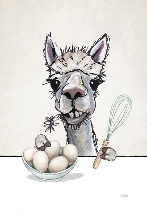 Alpaca Kitchen Art, Alpaca Baking II by Hippie Hound Studios wall art