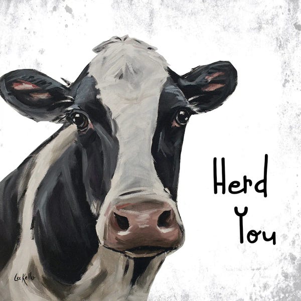 Hippie Hound Studios: Cow Bathroom Art, Herd You by Hippie Hound Studios