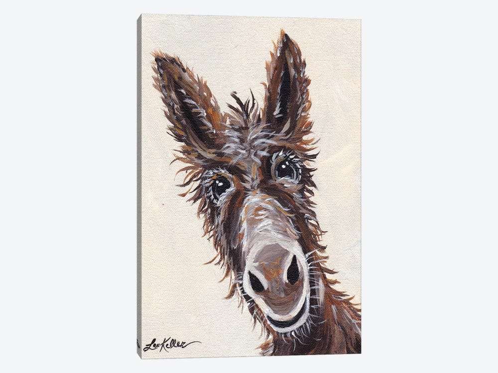 Rufus The Donkey On Cream by Hippie Hound Studios 1-piece Canvas Print