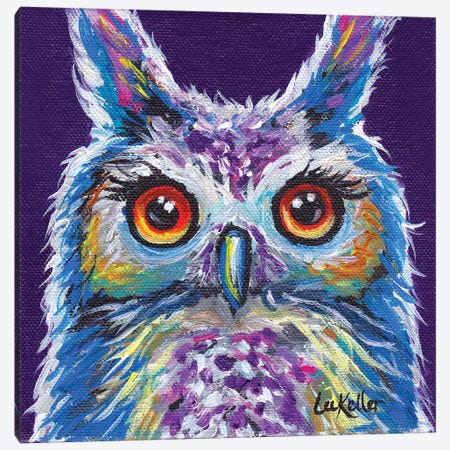 Sasha The Owl Canvas Print #HHS69} by Hippie Hound Studios Canvas Artwork
