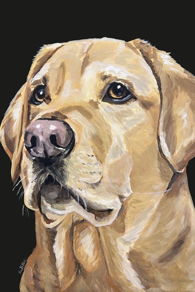 Hippie Hound Studios: Handsome Yellow Lab On Black by Hippie Hound Studios