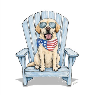 Canvas Art Prints: Yellow Lab Beach - Coastal Dogs by Hippie Hound Studios