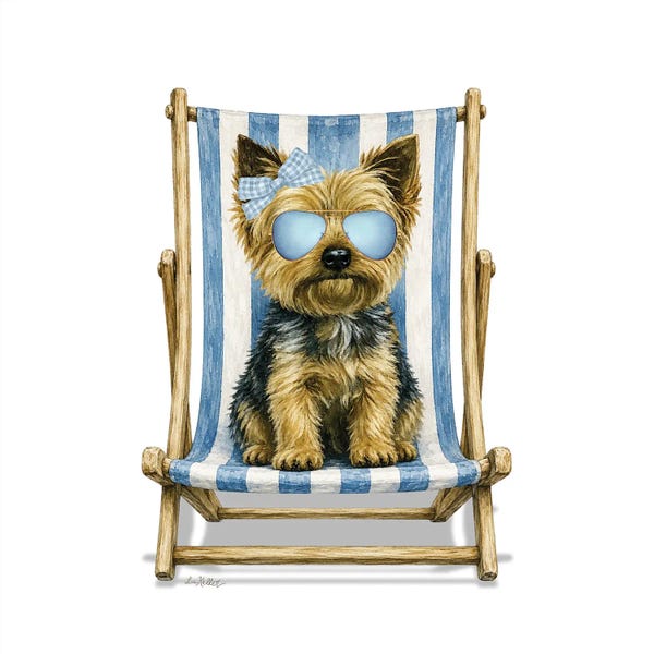 Hippie Hound Studios: Yorkshire Terrier Beach - Coastal Dogs by Hippie Hound Studios