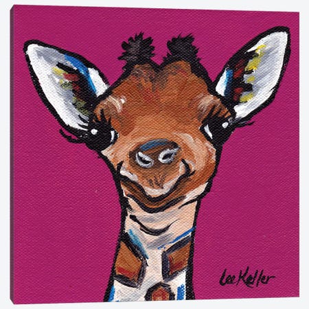 Tiny The Giraffe Canvas Print #HHS80} by Hippie Hound Studios Canvas Art