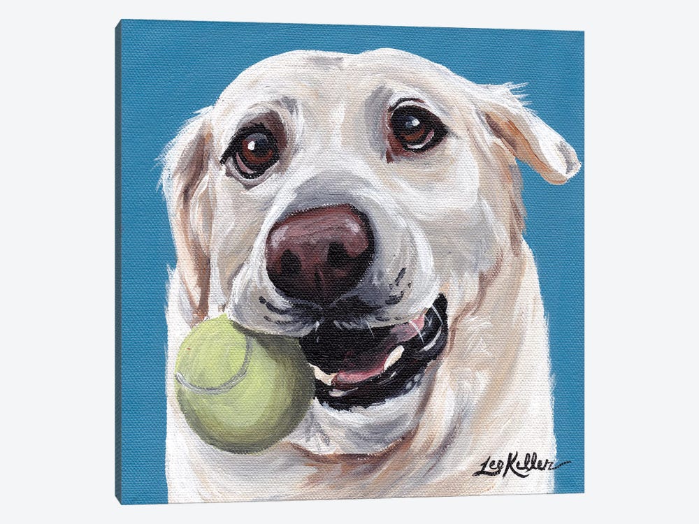 Yellow Lab With Ball 1-piece Canvas Art
