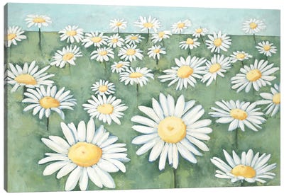Field of Flowers Canvas Art Print - Daisy Art