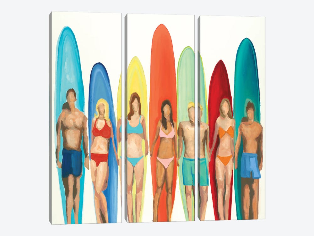 Surfers by Randy Hibberd 3-piece Canvas Art