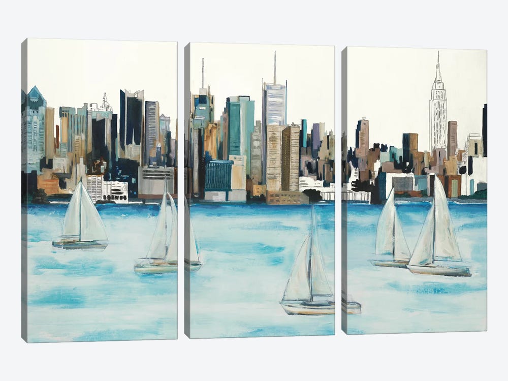 Boat City by Randy Hibberd 3-piece Canvas Art Print