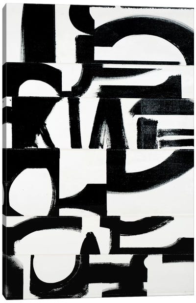 Prosperous Elements V10 Canvas Art Print - Black & White Abstract Art