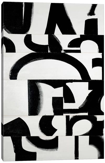 Prosperous Elements V11 Canvas Art Print - Black & White Patterns