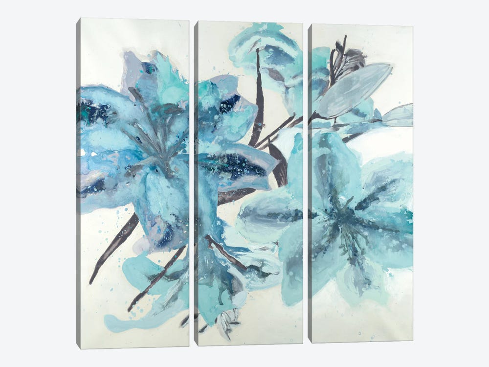 Blue Floral by Randy Hibberd 3-piece Canvas Print