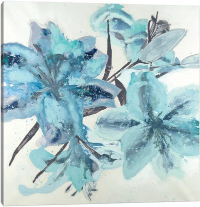 Blue Floral Canvas Art Print - Randy Hibberd