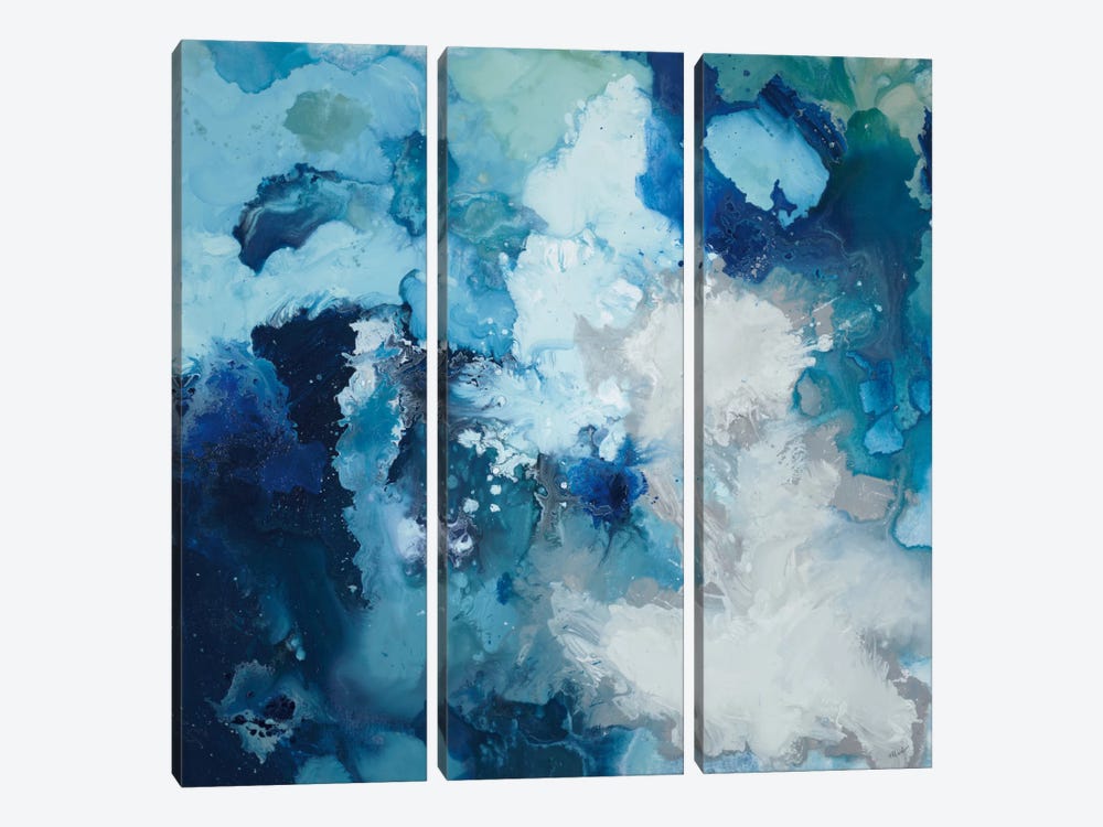 Blue Flo by Randy Hibberd 3-piece Canvas Print