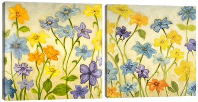 Bloom Diptych Canvas Art Print - Art Sets | Triptych & Diptych Wall Art