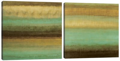 Layered Details Diptych Canvas Art Print - Linear Abstract Art