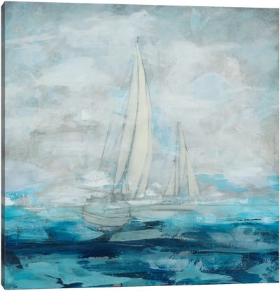 Into The Distance Canvas Art Print - Sailboat Art