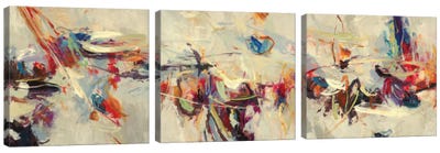 Positive Energy Triptych Canvas Art Print - Abstract Art