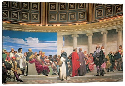 Hemicycle: Artists of All Ages, detail of the right hand side, 1836-41 (fresco) (see also 83553 and 83554) Canvas Art Print