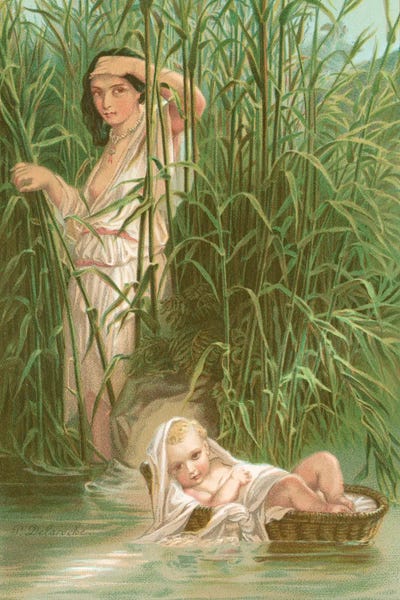 Grasses: Miriam And Moses by Hippolyte Delaroche