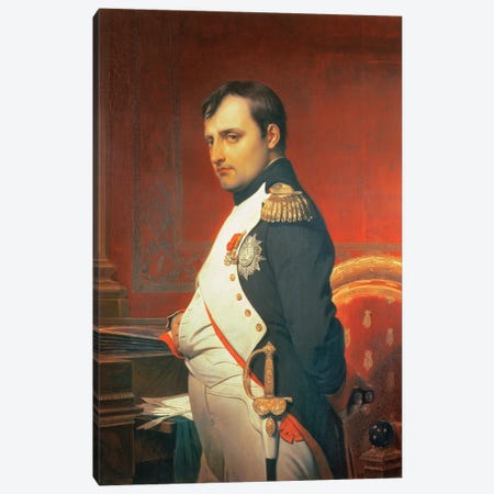 Napoleon (1769-1821) In His Study Canvas Print #HID4} by Hippolyte Delaroche Canvas Wall Art