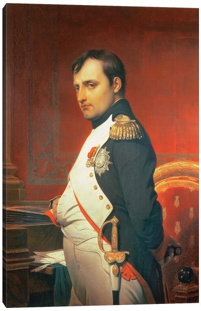Napoleon (1769-1821) In His Study Canvas Art Print - Historical Fashion Art