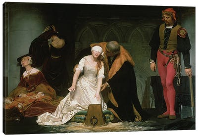 The Execution Of Lady Jane Grey, 1833 Canvas Art Print - Historical Fashion Art