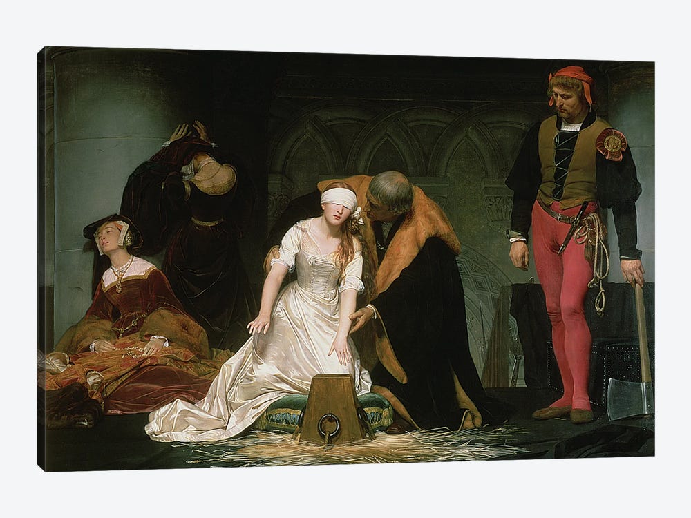 The Execution Of Lady Jane Grey, 1833 by Hippolyte Delaroche 1-piece Canvas Wall Art