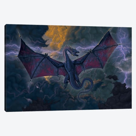 Thunder Dragon Canvas Print #HIE114} by Vincent Hie Canvas Artwork