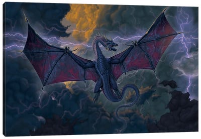 Thunder Dragon Canvas Art Print - Dragon Art