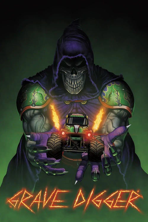 Grave Digger Unleashed Monster Trucks by Vincent Hie wall art