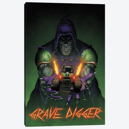 Grave Digger Unleashed Monster Trucks Canvas Print #HIE117} by Vincent Hie Canvas Wall Art