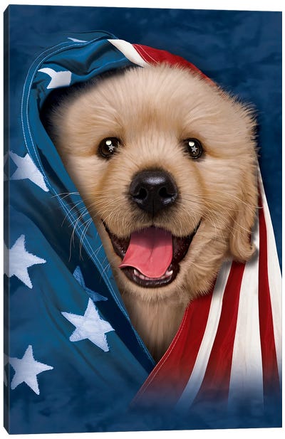 Patriotic Pup I Canvas Art Print - Vincent Hie