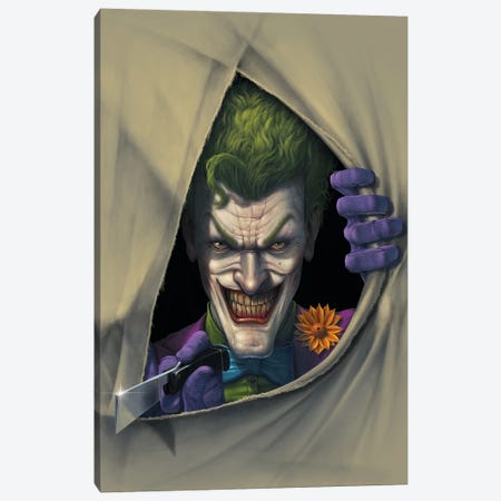 The Joker Slice Canvas Print #HIE121} by Vincent Hie Canvas Wall Art