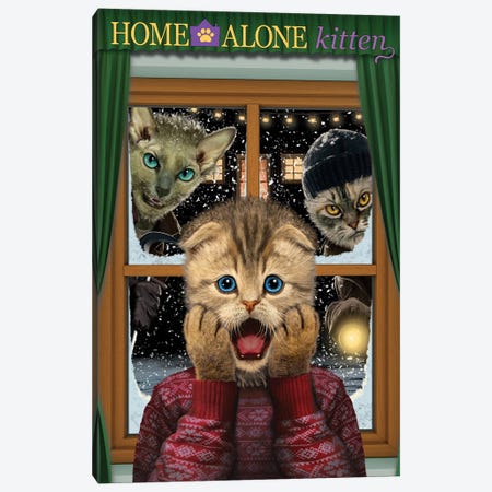 Home Alone Kitten Canvas Print #HIE124} by Vincent Hie Art Print