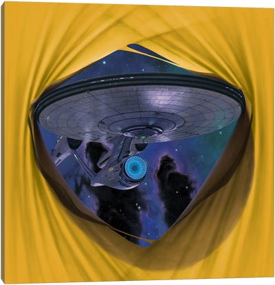 NCC 1701 Enterprise Breakthrough Canvas Art Print - Space Fiction Art