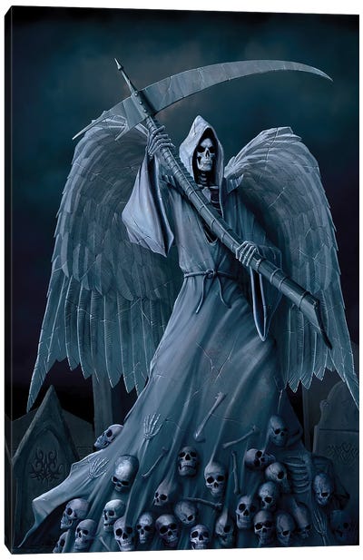 Death On A Hold Canvas Art Print - Grim Reaper Art