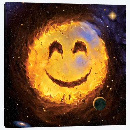 Galaxy Smile Canvas Print #HIE24} by Vincent Hie Canvas Art