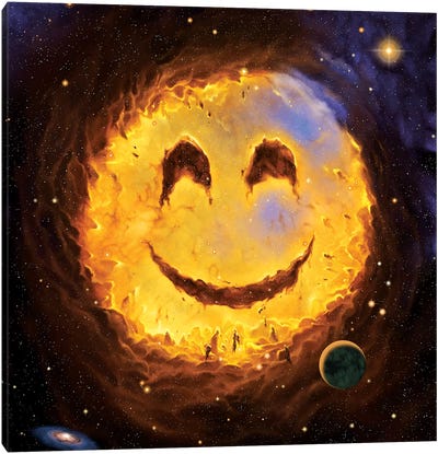 Galaxy Smile Canvas Art Print - Vincent Hie
