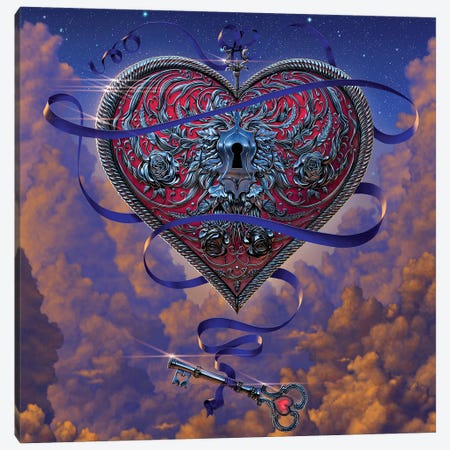 Heart And Key Canvas Print #HIE26} by Vincent Hie Canvas Art