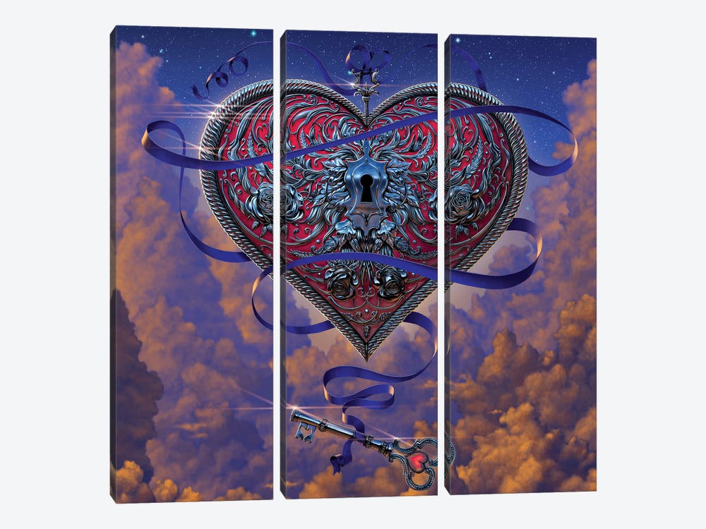 Heart And Key by Vincent Hie 3-piece Art Print
