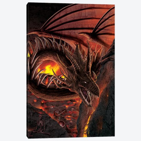 Hellfire Dragon Canvas Print #HIE27} by Vincent Hie Canvas Wall Art
