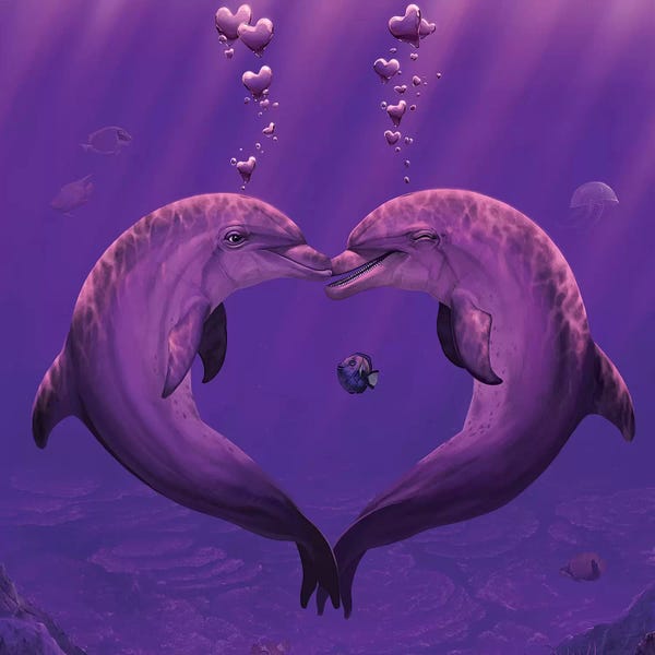 Kids Ocean Life Art: Sea Of Hearts by Vincent Hie