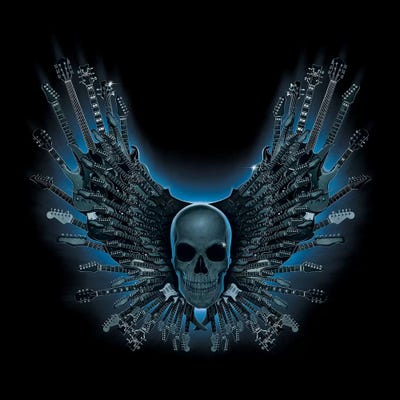 Skull Strings by Vincent Hie framed canvas print