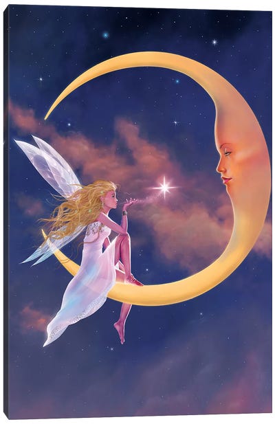 Star Kiss Canvas Art Print - Moon Art