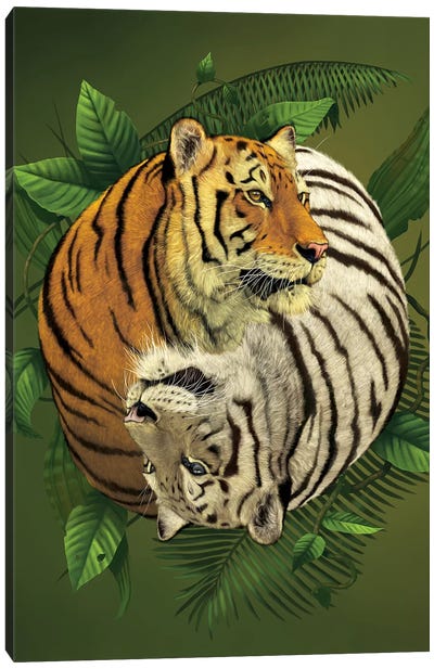 Tiger Yin Yang Canvas Art Print - Vincent Hie