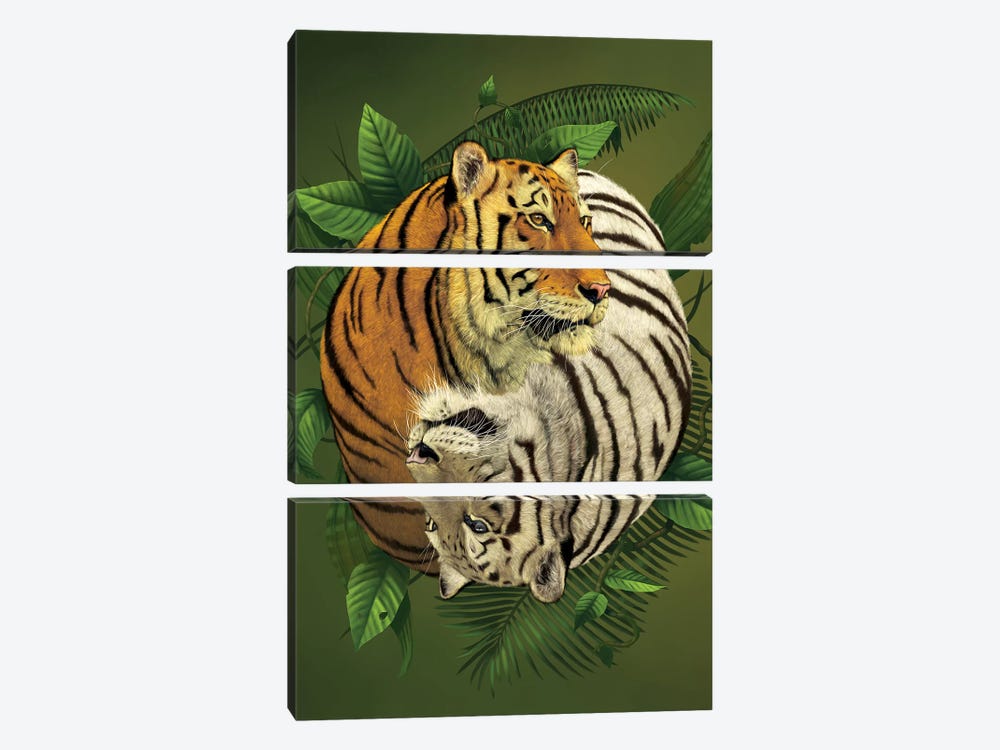 Tiger Yin Yang by Vincent Hie 3-piece Canvas Wall Art