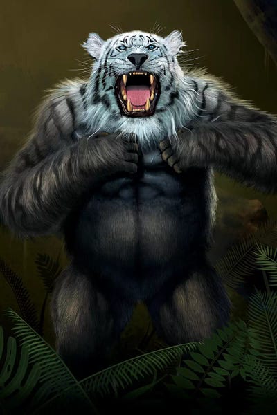 Tigerilla White Tiger by Vincent Hie framed canvas print